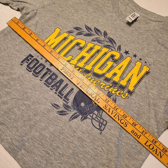Michigan Wolverines Womens Midriff T-Shirt Size S - Gray Jersey Cut - NEW - Picture 5 of 5